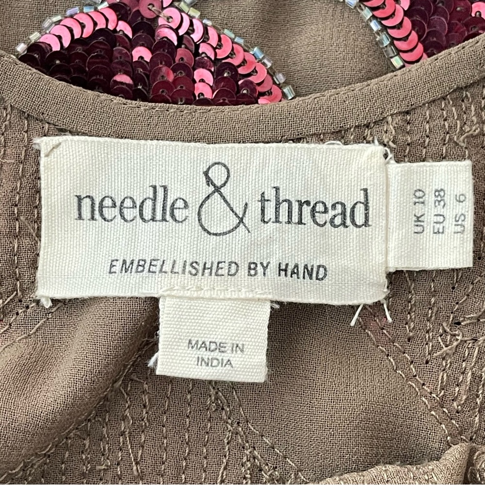 Needle & Thread Sequin Dress in Pink and Tan, Size 6 - Picture 12 of 16